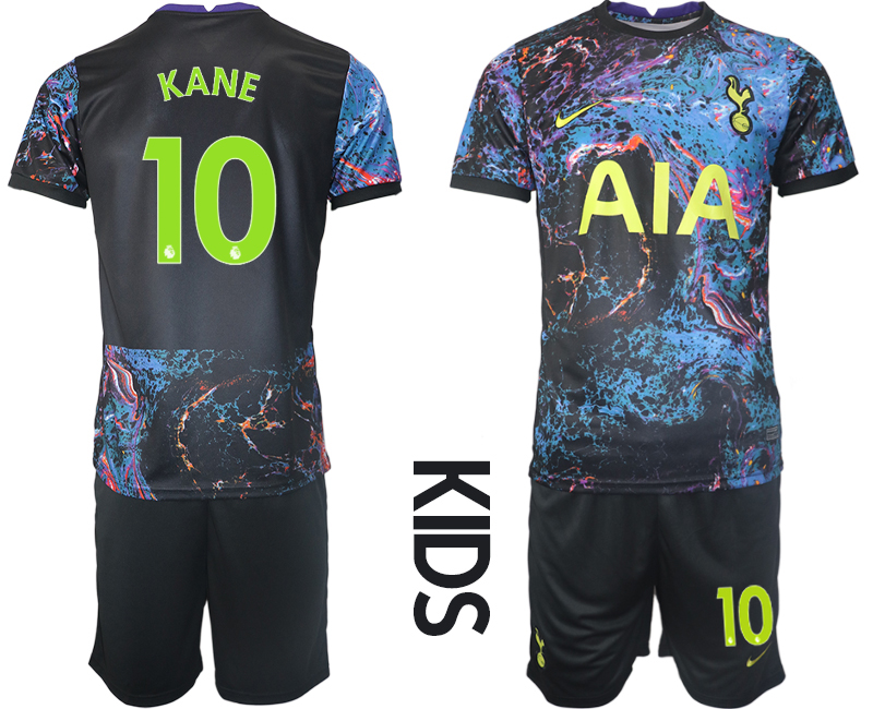 Youth 2021-2022 Club Tottenham away black #10 Nike Soccer Jersey->youth soccer jersey->Youth Jersey